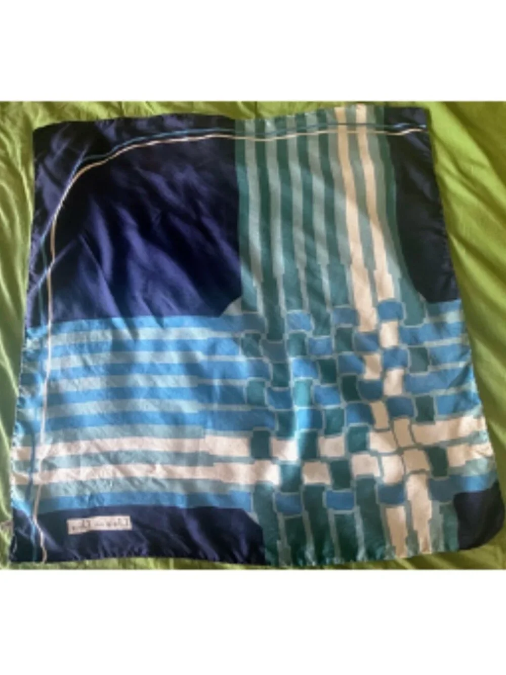 Vintage Christian Dior Art Deco-Style Silk Scarf
